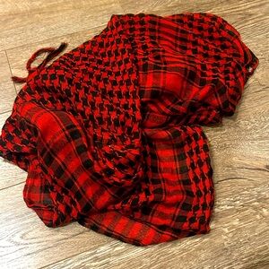 red and black scarf